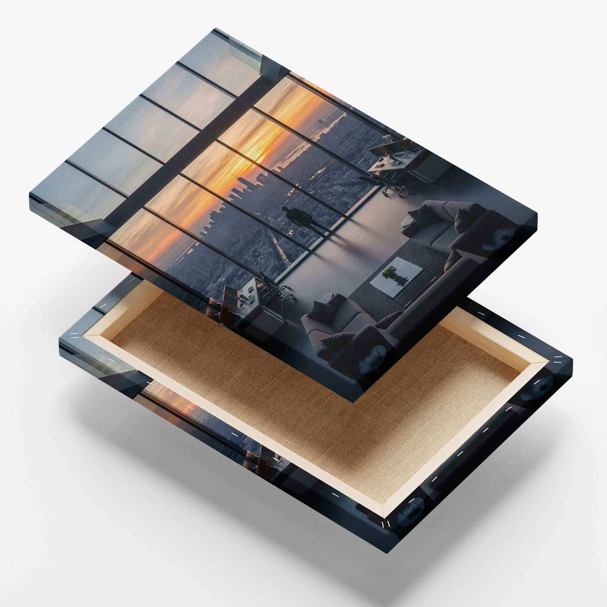 VIEW OF THE CITY AT SUNSET